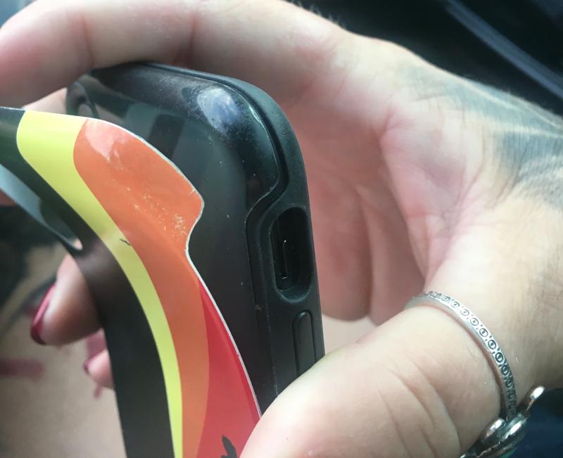 Case backing peeling off.