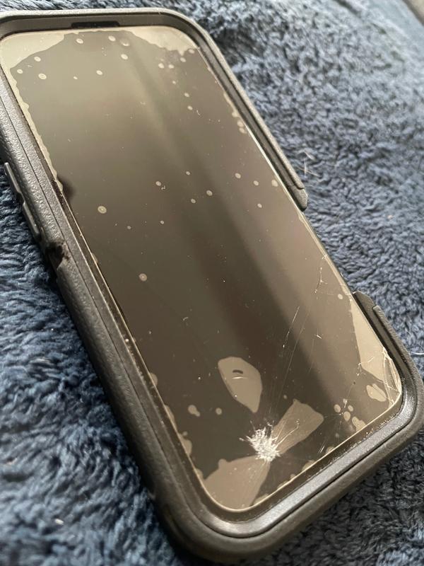 Screen protector in place, completely protected phone screen.