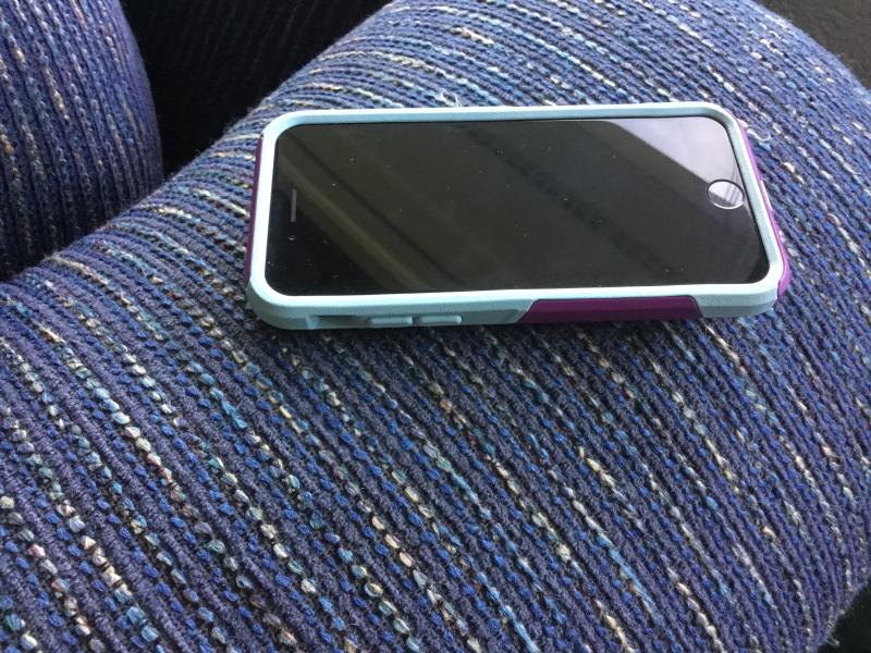 Front of phone with black face