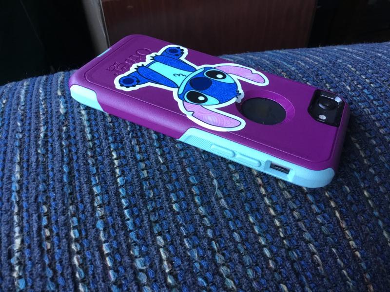 Side/Back of case with purple cover