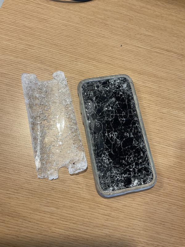 Screen protector didn’t survive as well as the phone and case! It still worked!!