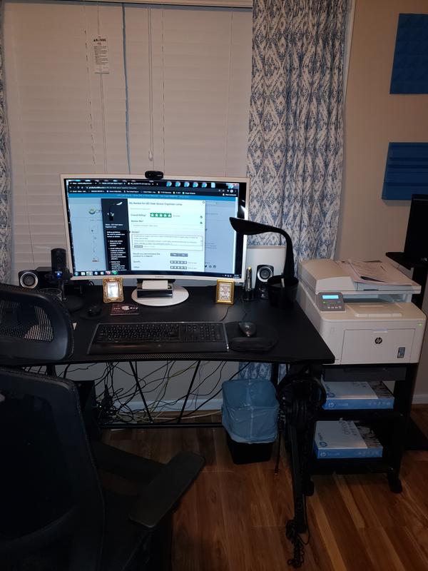 OttLite LED Desk Space Organizer Lamp Adjustable Height 24 34 H White