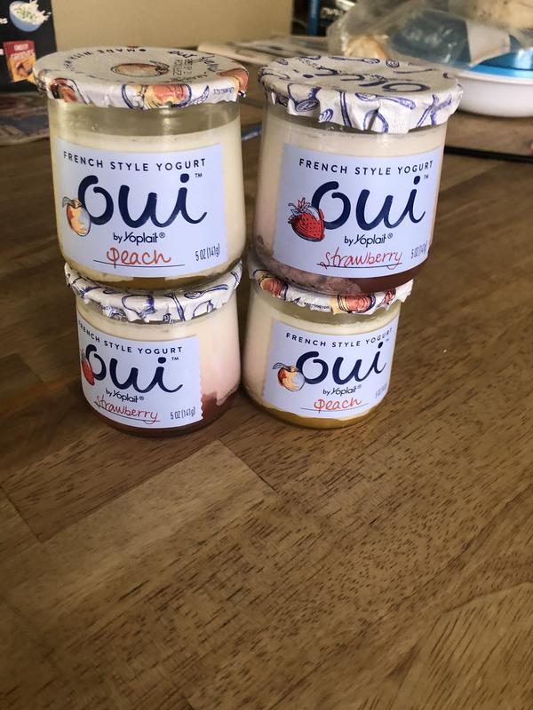 Oui by Yoplait French Style Peach Whole Milk Yogurt, 5 OZ Jar