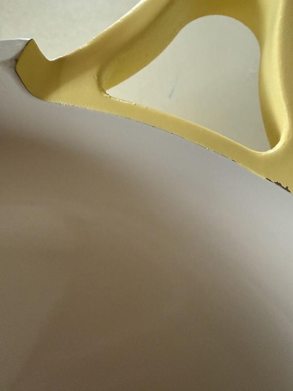 Customer photo for "Yellow is impossible to keep; peeling, scratching."