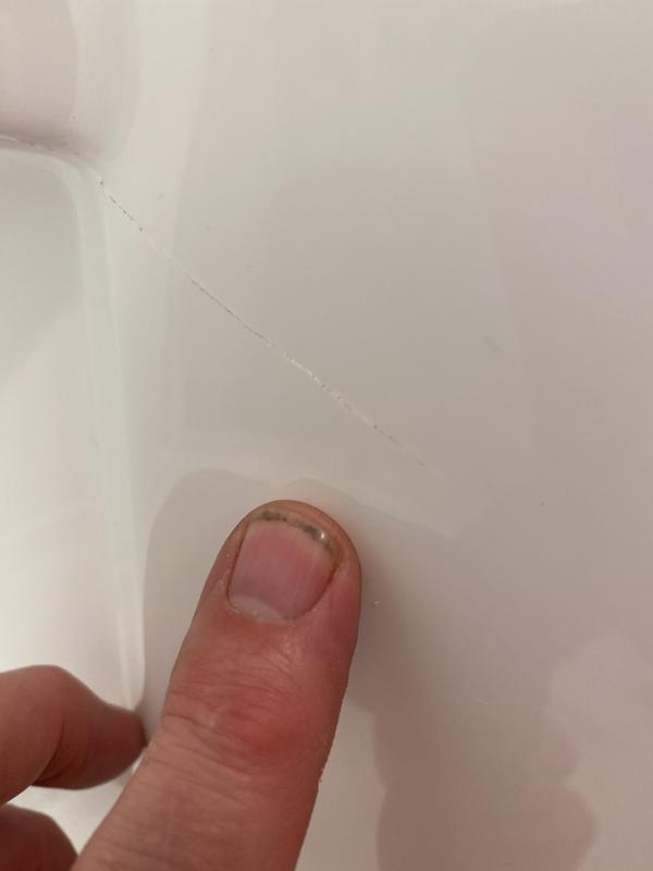 Completed and hairline crack