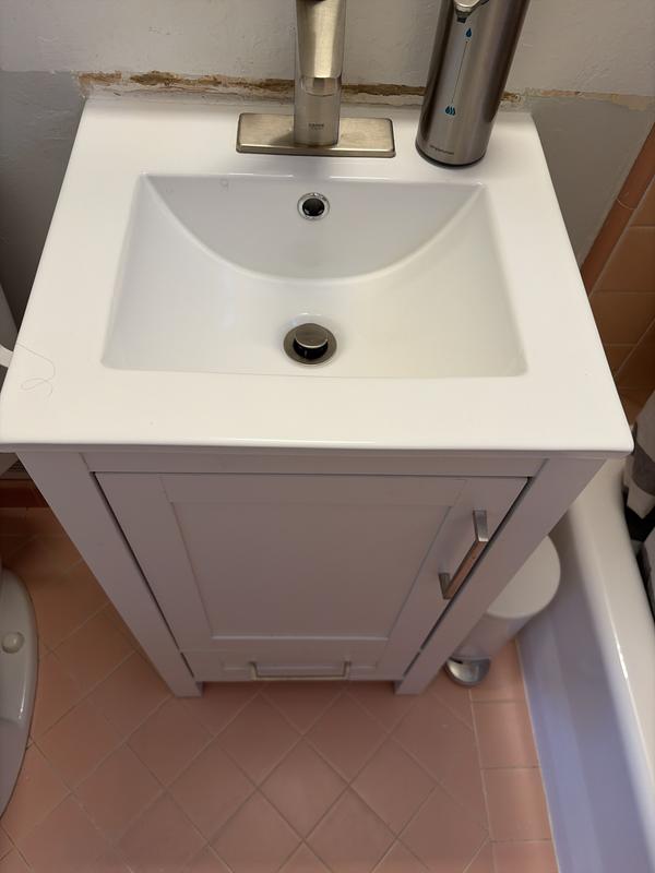 Fully installed before tile backsplash has been replaced