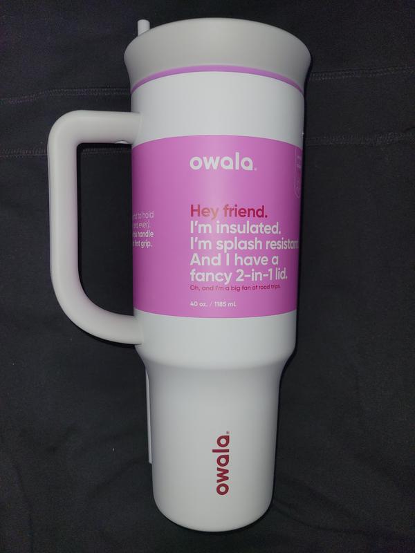 Owala Stainless Steel Travel Tumbler w/ Handle / 40oz / Color: Hip Cactus