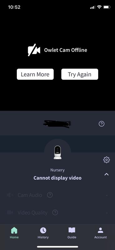 Owlet cannot sales display video