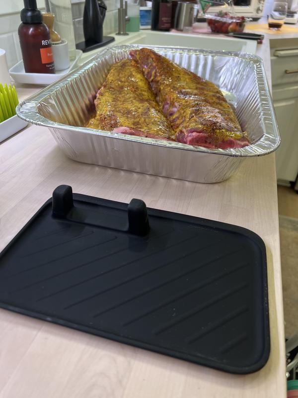 The tool rest next to some meat about to be smoked!