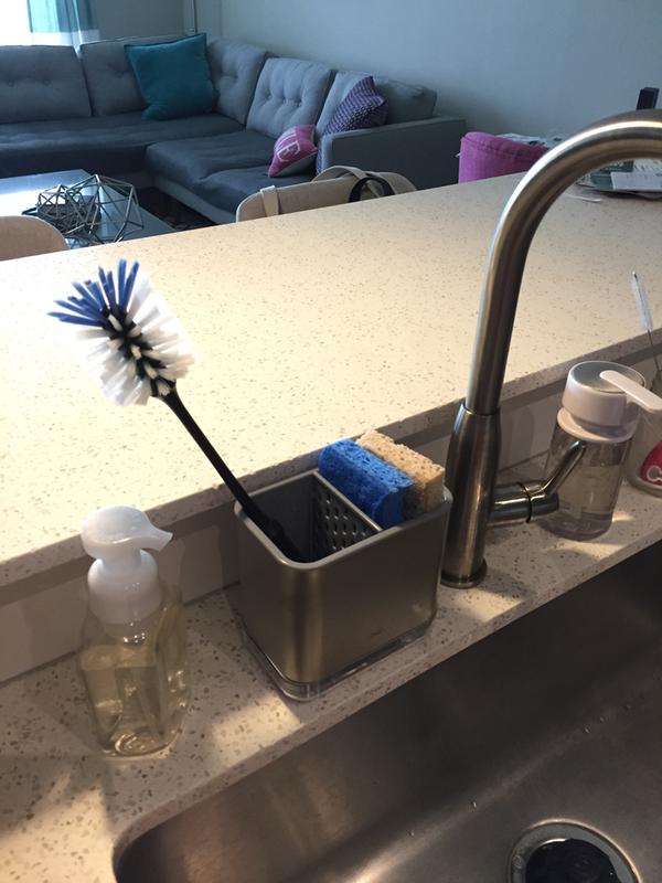 Organized but I didn't love seeing the sponges/brush from the bar stools