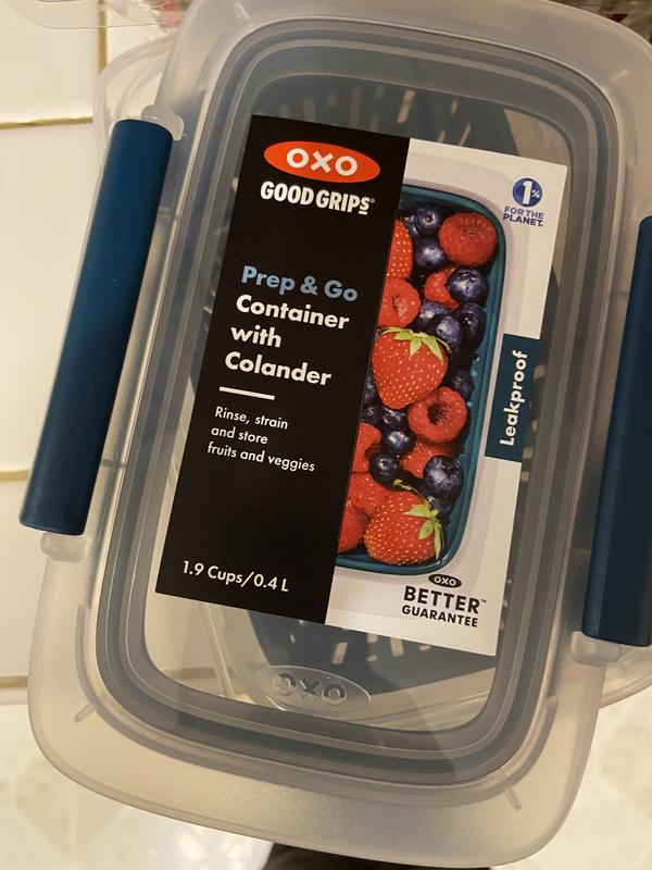 OXO Good Grips Prep and Go Container with Colander, 1.9 Cups