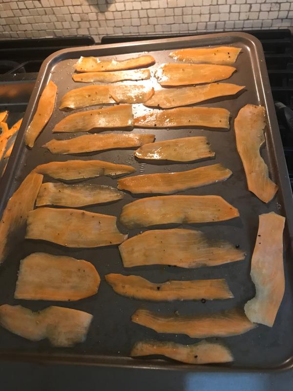 Makes very nice slivers for baked veggie chips
