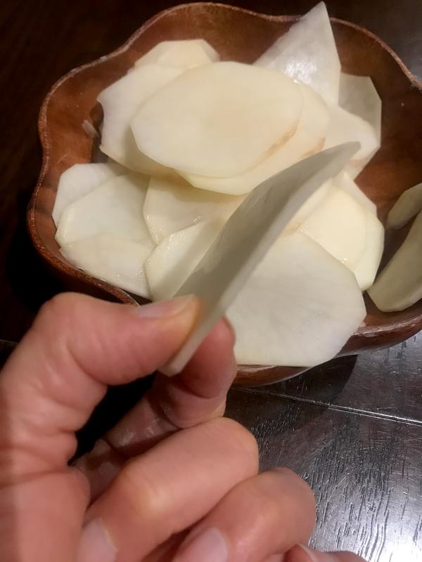Sliced Potatoes using the OXO Y Peeler