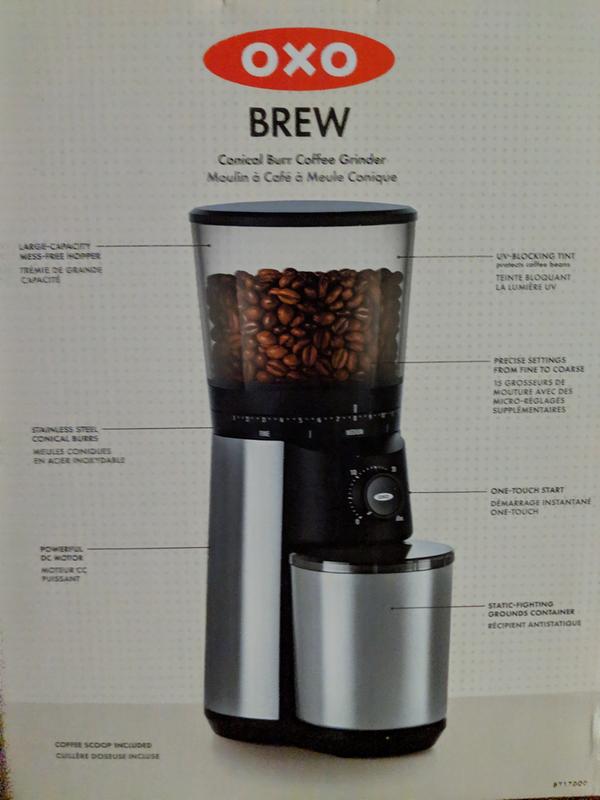 OXO 16 oz. Stainless Steel Conical Coffee Grinder with Adjustable Settings  8717000 - The Home Depot