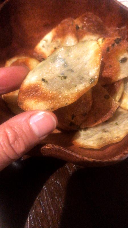 Fresh sliced potato chips using the OXO Y Peeler