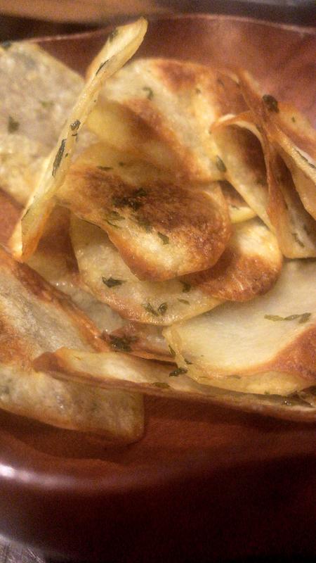 Potato chips made using the OXO Y Peeler