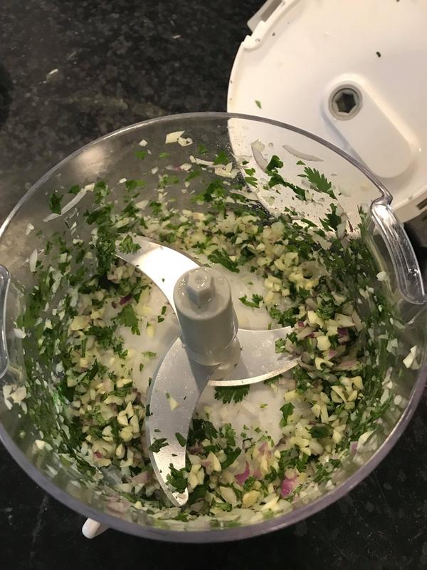 Onion, Garlic, and Cilantro chopped