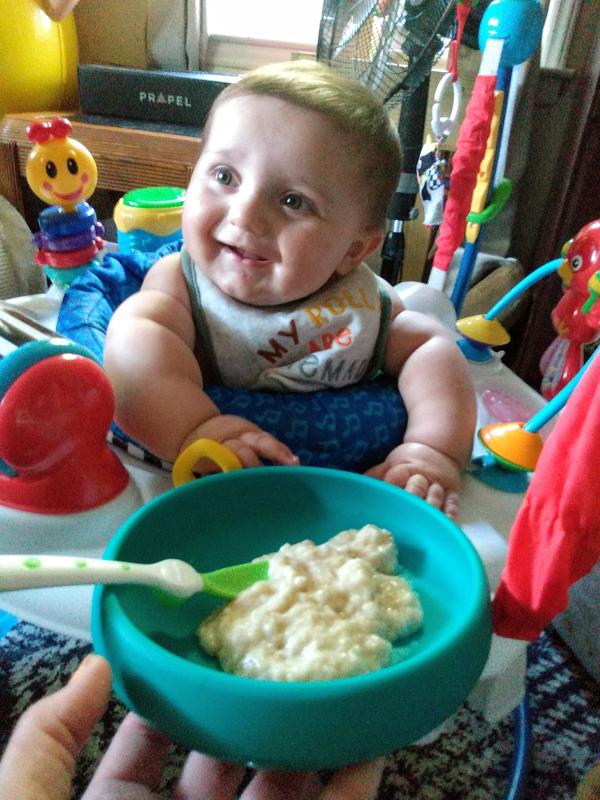 Happy Baby Loves his new OXO Plate