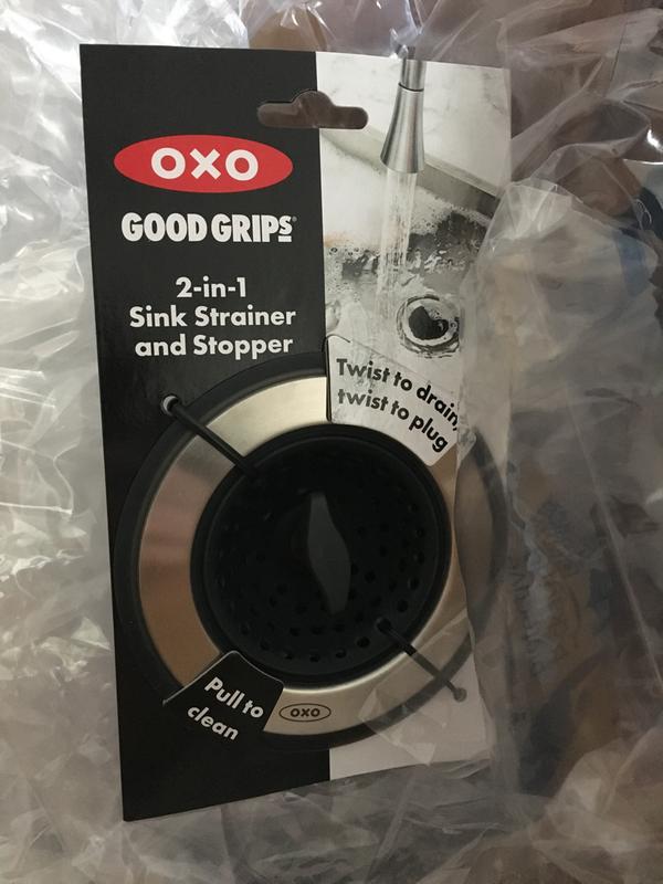 OXO Good Grips 2-in-1 Sink Strainer Stopper Twist To Drain And Plug