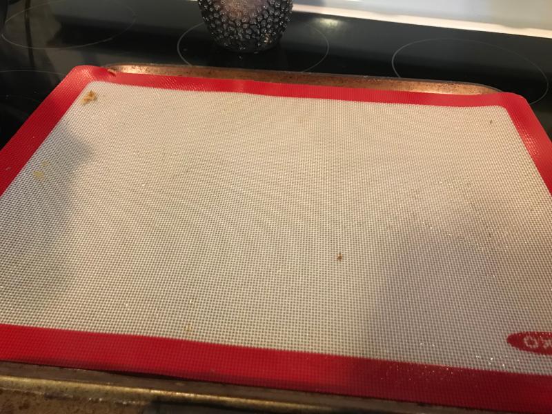The mat after making 4 dozen cookies.