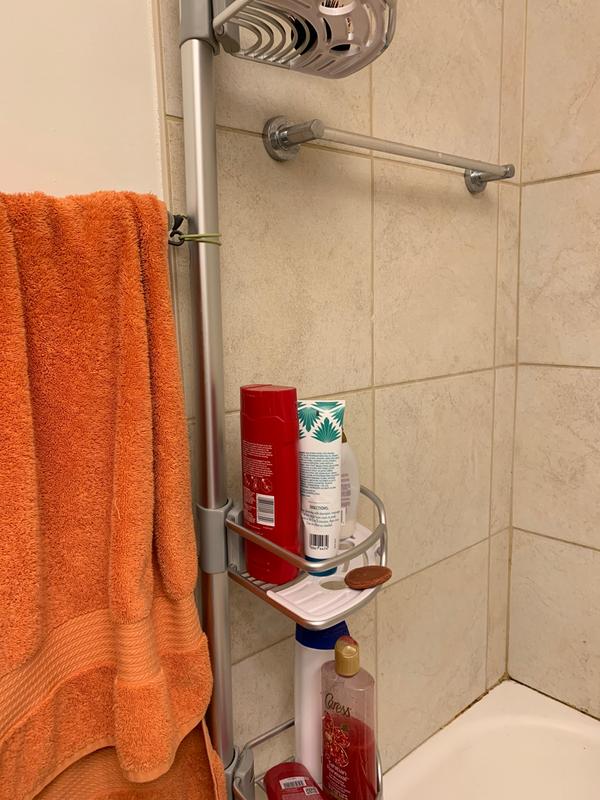 Con: had to tie it on the side to set in place on the outside of tub rather than on the inside