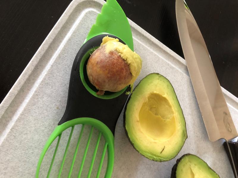 Home Basics 3-in-1 Avocado Slicer, Green, FOOD PREP