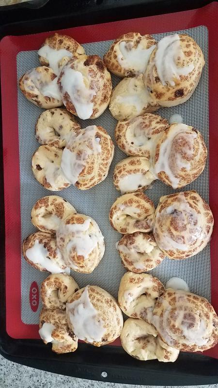 Cinnamon bunnies on my OXO silicone mat