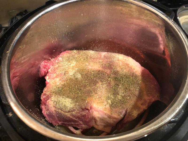 The rack elevates the food to prevent it sitting in excess liquid.