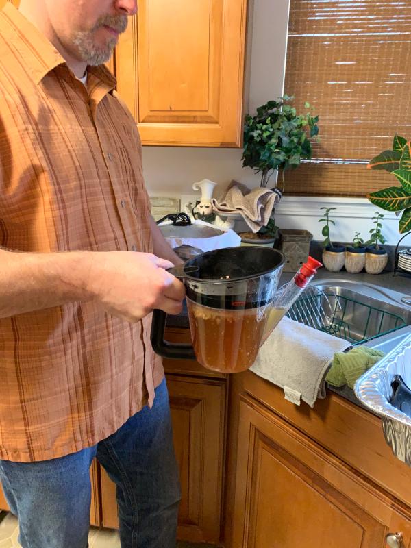 The OXO Good Grips 4 Cup Fat Separator in Progress