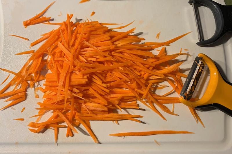 Julienned carrots