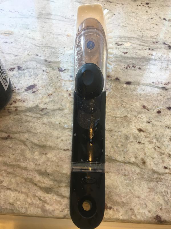 Holds a good amount of soap and doesn't leak.