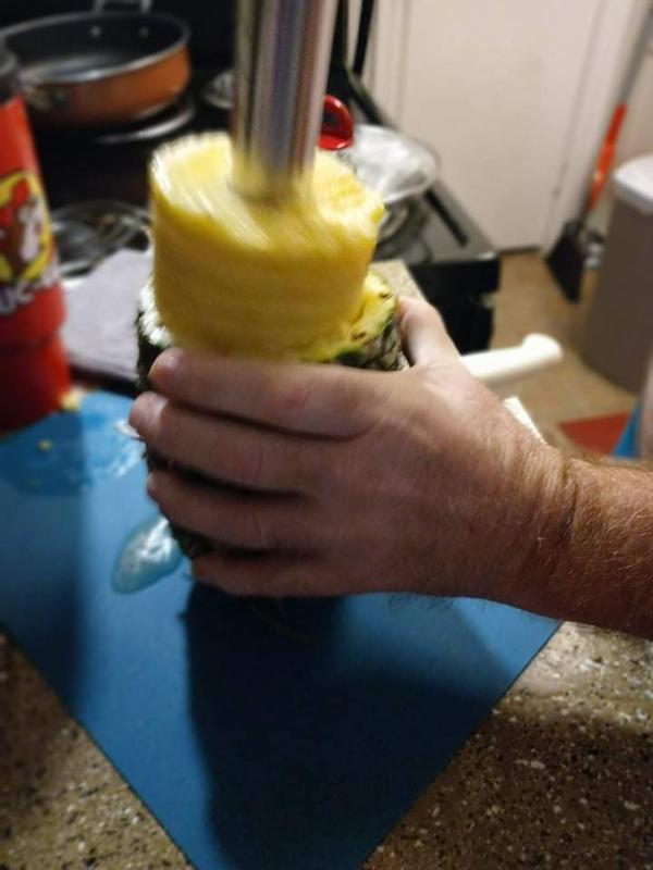 Ratcheting Pineapple Slicer, Slice perfect pineapple rings with just a  twist. Shop the Ratcheting Pineapple Slicer:  By OXO