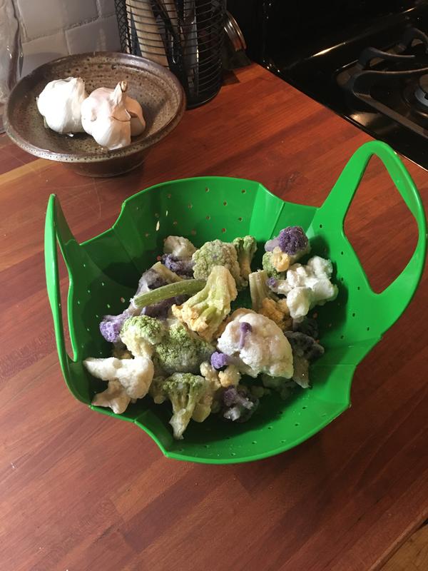 Steamer stands by itself which is handy for prep or once cooked