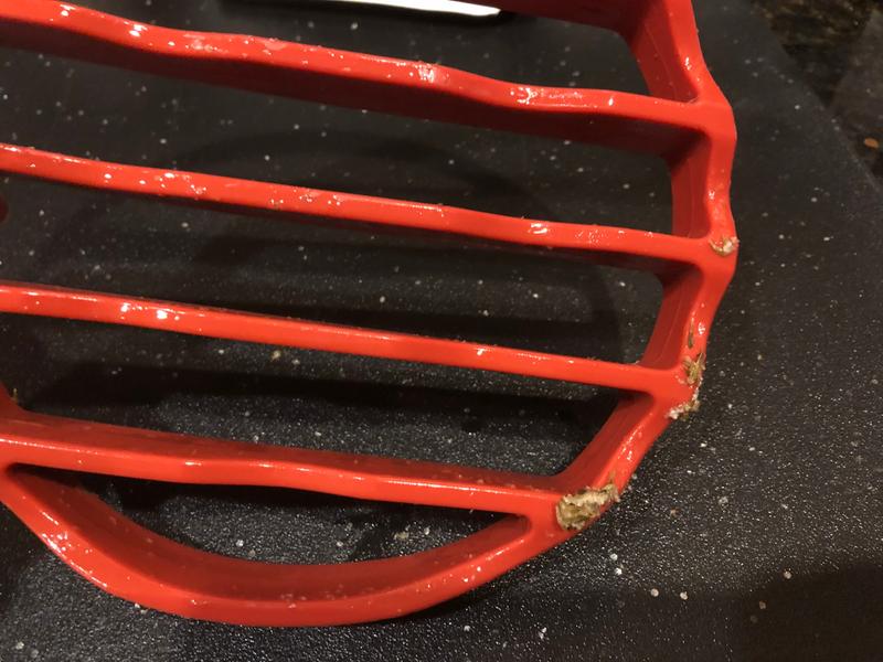 Small bits of food residue after cooking.