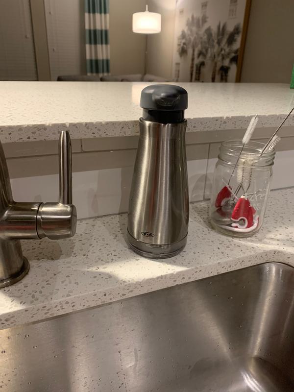 Cute, a little higher than my countertop but that makes it easy to pump.