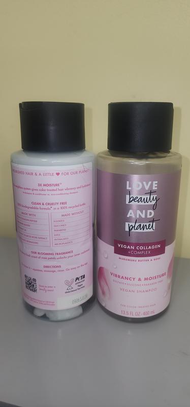 Love Beauty And Planet Shampoo & Conditioner Murumuru Butter & Rose 2 Count  For Color-Treated Hair Shampoo And Conditioner Silicone Free
