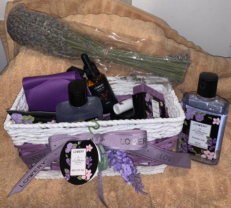 Lovery - Lavender Lilac Bath Body Self Care Package Gift Basket, 12 Piece #GotitFree