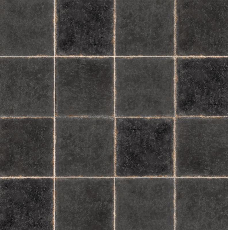 allen + roth Cementine Black 8-in x 8-in Matte Porcelain Cement
