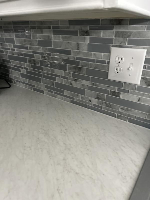 Elida Ceramica Grey 12-in x 14-in Glossy Glass Linear Patterned Wall Tile (0.998-sq. ft/ Piece)