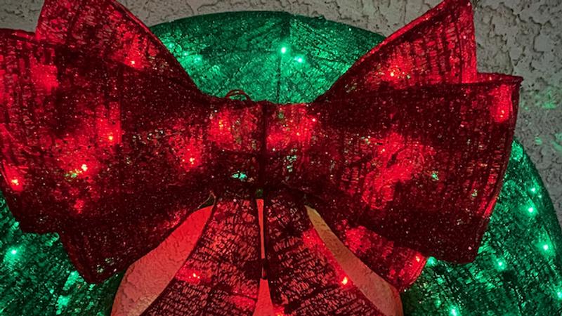 12PCS Red Christmas Bows For Tree Decorations, 5.5 Inch Glitter Wreath Bows, Xmas Tree Bowknot Ornaments