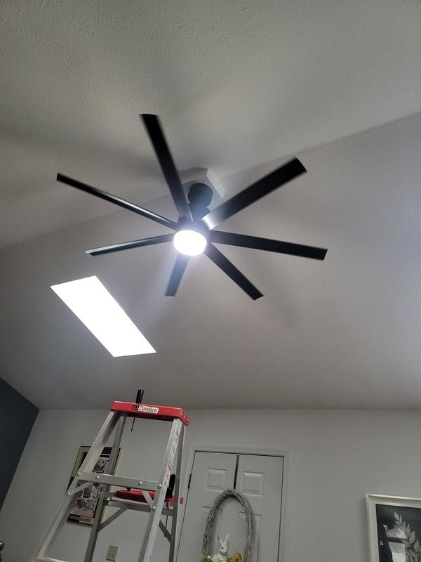 Fanimation Studio Collection Blitz 56-in Brushed Nickel LED Indoor/Outdoor Ceiling Fan with Light Kit and Remote (7-Blade) Fanimation Studio Collection Blitz 56-in Brushed Nickel LED Indoor/Outdoor Ceiling Fan with Light Kit and Remote (7-Blade)
