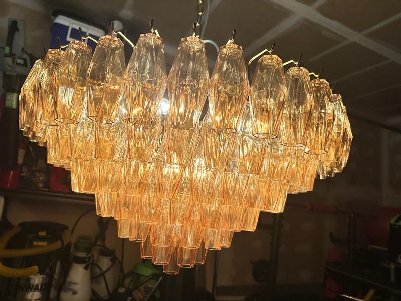 SILJOY 23.6-Inch Gold Crystal Chandelier 11 Light K9 Glacier