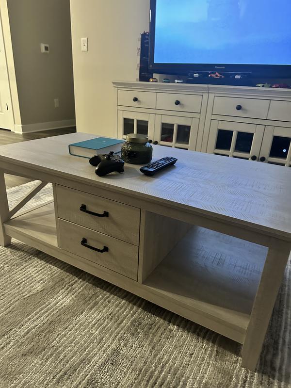 Saint Birch Honduras Washed Gray Wood Farmhouse Coffee Table