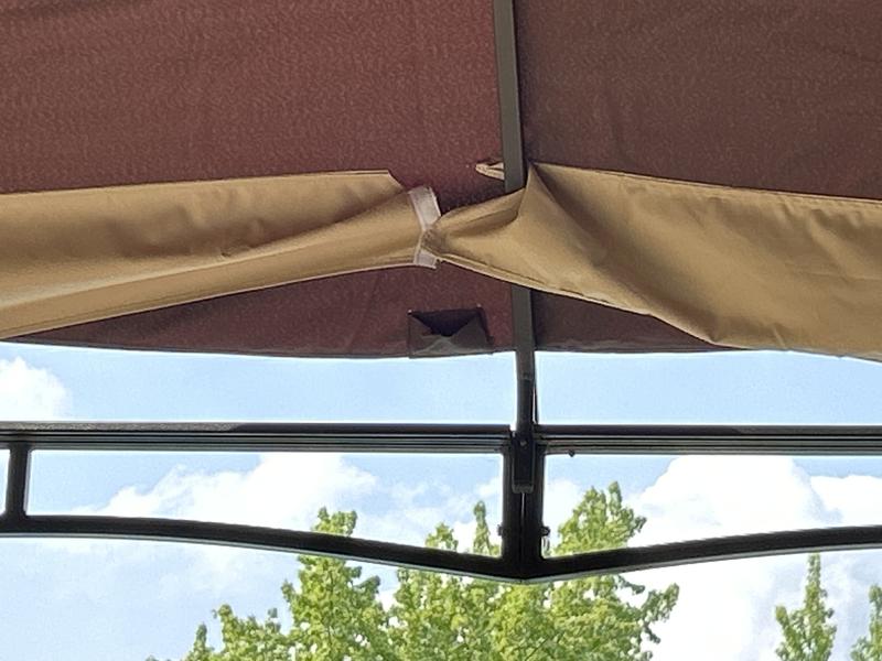 Tinyhomie Allen Roth 10x12ft Gazebo Replacement Canopy Roof Brown in ...