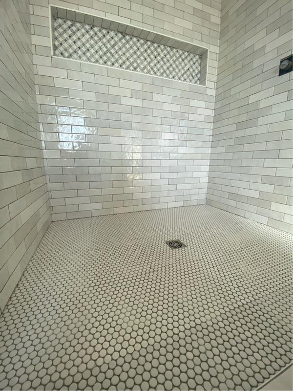 Glossy Porcelain Penny Round Wall Tile, Penny Tile On Shower Floor