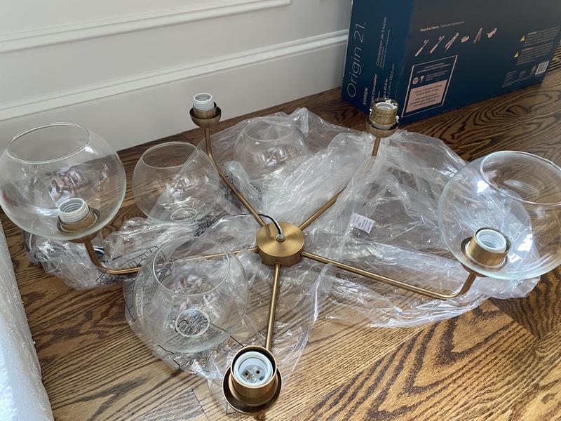【中古】 Soren Lampe / Get Loose Origin 21 Soren 5-Light Gold Transitional Chandelier