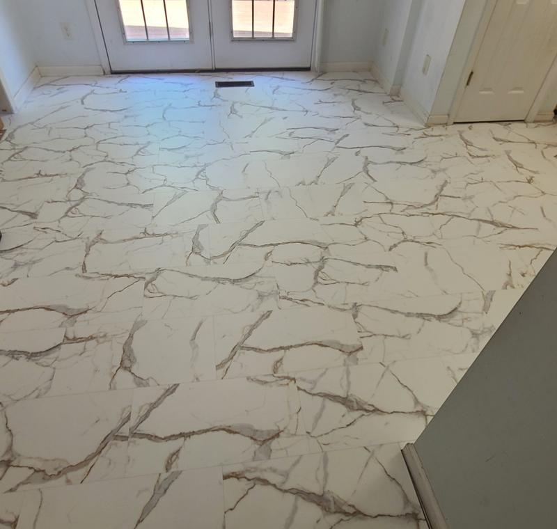 Pergo Rome Marble White Marble Look 22-mil x 12-in W x 24-in L ...