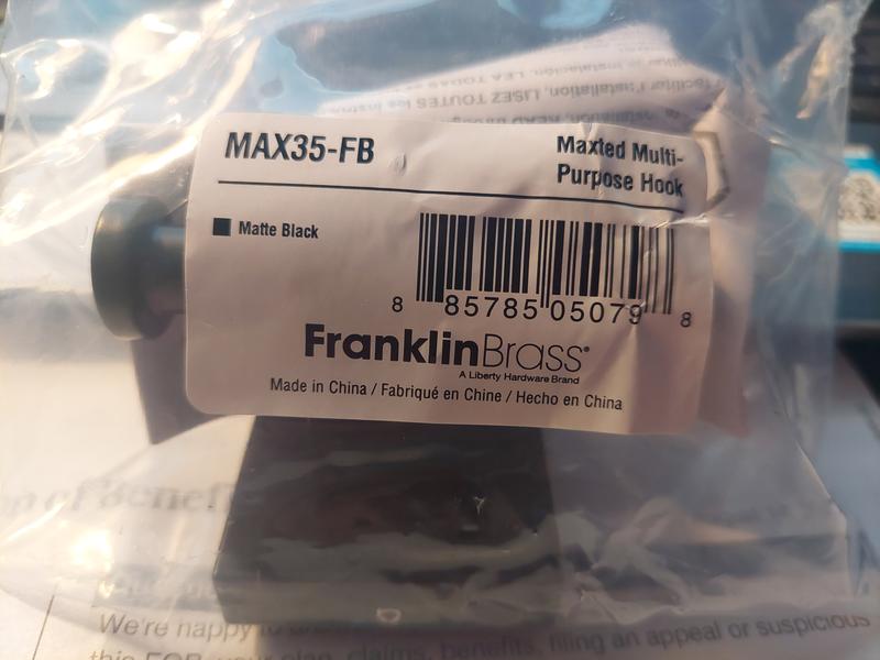 Franklin Brass MAX35-PC Maxted Robe Hook, Polished Chrome