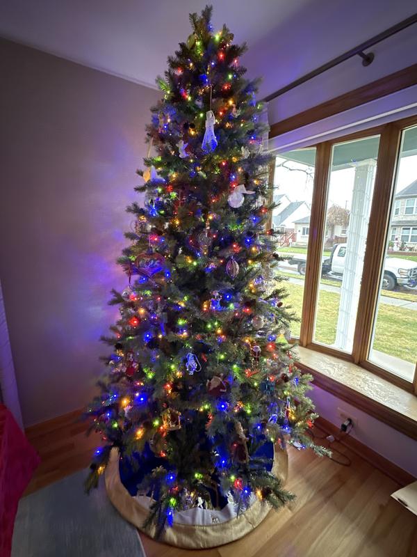 GE 7.5-ft Cedar rock fir Pre-lit Artificial Christmas Tree with