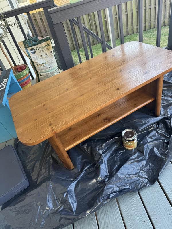 LITTLE TREE Brown 47.24-Inch Solid Wood Coffee Table for Living Room ...